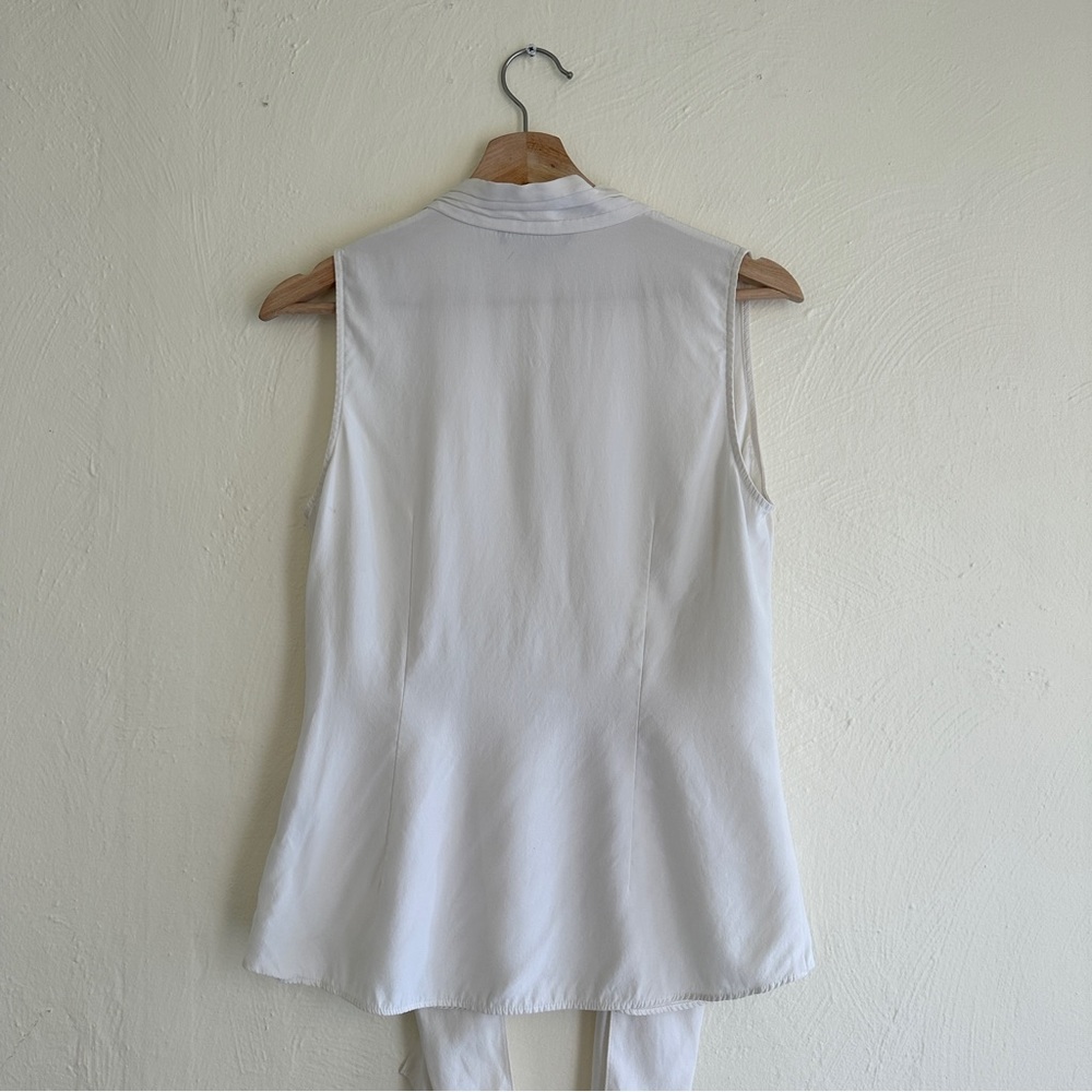 Lafayette 148 Silk Tie Front Sleeveless Blouse - Picture 4 of 8